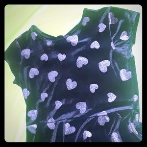 EUC Children's place black velour skater dress 14